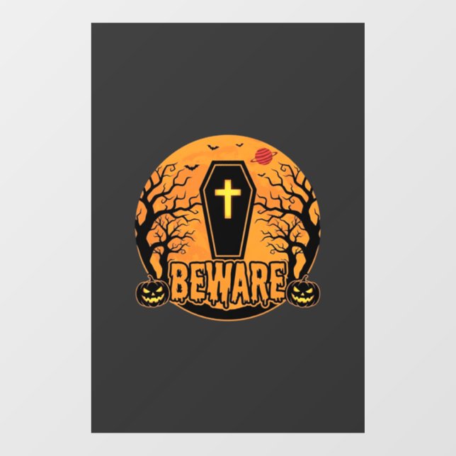 Halloween Coffin Beware Pumpkin Horror Design_1 (Sheet)