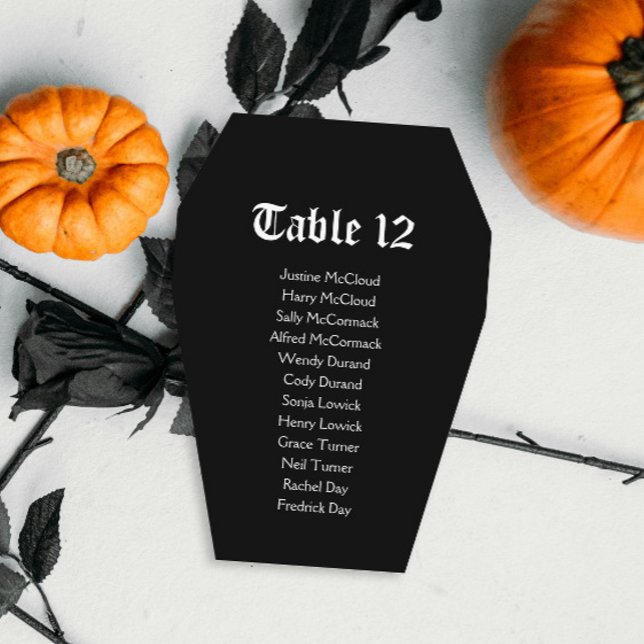 Halloween Coffin Wedding Seating Chart DIY Card (Creator Uploaded)