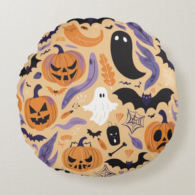 Halloween Collection – Spook Up - Round Pillow (Front)