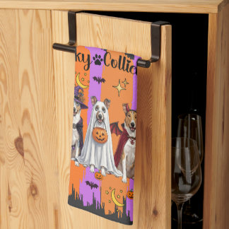 Halloween Collies Tea Towel