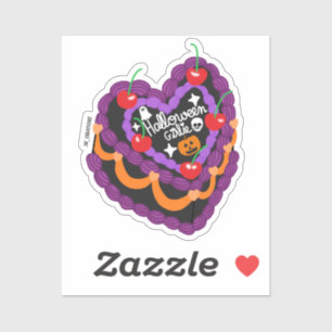 Halloween Colored Halloween Girlie Heart Cake 