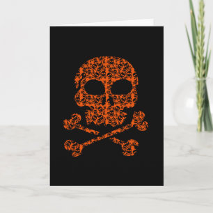 Halloween Colors!  Orange and Black Skulls Card