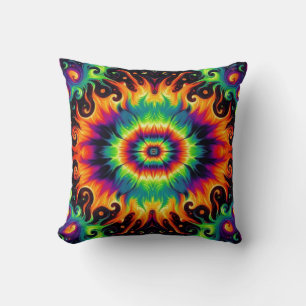 Halloween Colors Ovel Tie-Dye Cushion