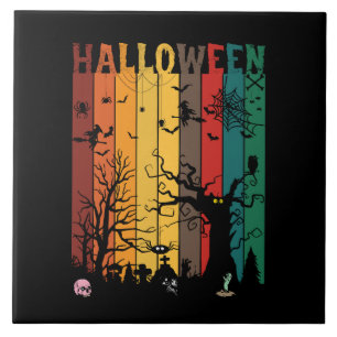 Halloween Colourful Night Ceramic Tile