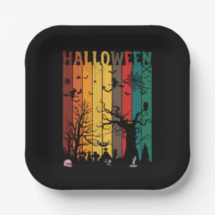 Halloween Colourful Night Paper Plate