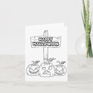 Halloween Colouring And Painting Yourself Card