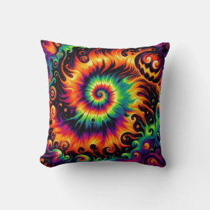 Halloween Colours & Fun Pumpkin Tie-dye Cushion