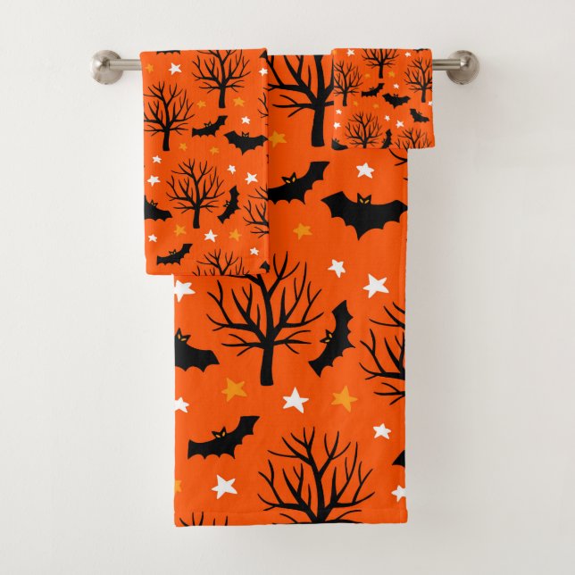 Halloween colours symbols pattern Bath Towel Set (Insitu)