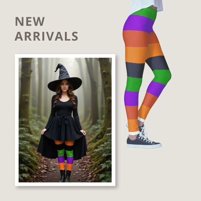 Halloween Colours Witch  Leggings (Halloween Colors Witchy Leggins)