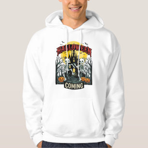 Halloween Coming Dancing Skeletons Castle Pumpkins Hoodie