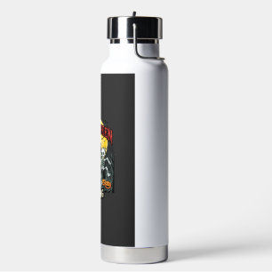 Halloween Coming Dancing Skeletons Castle Pumpkins Water Bottle