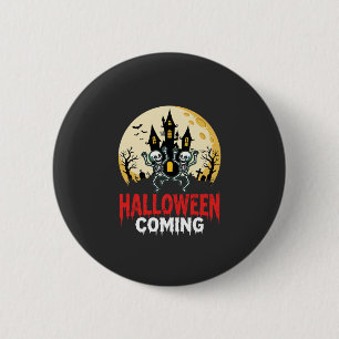 Halloween Coming Dancing Skeletons Haunted Castle 6 Cm Round Badge
