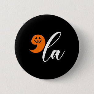 Halloween Comma La Funny Pumpkin Kamala Harris Pre 6 Cm Round Badge
