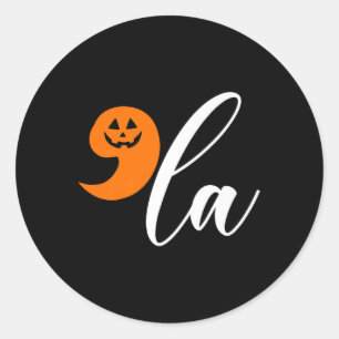 Halloween Comma La Funny Pumpkin Kamala Harris Pre Classic Round Sticker
