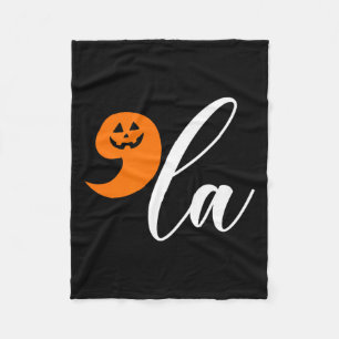 Halloween Comma La Funny Pumpkin Kamala Harris Pre Fleece Blanket