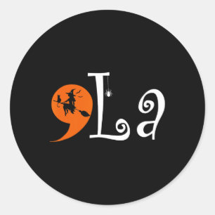 Halloween Comma La Kamala Harris Presidential  Classic Round Sticker