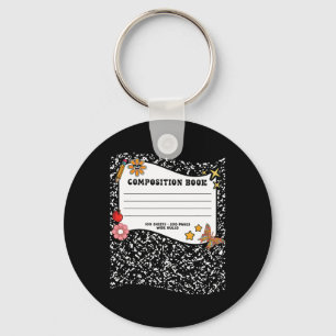 Halloween Composition Book Notebook Funny Teacher  Key Ring