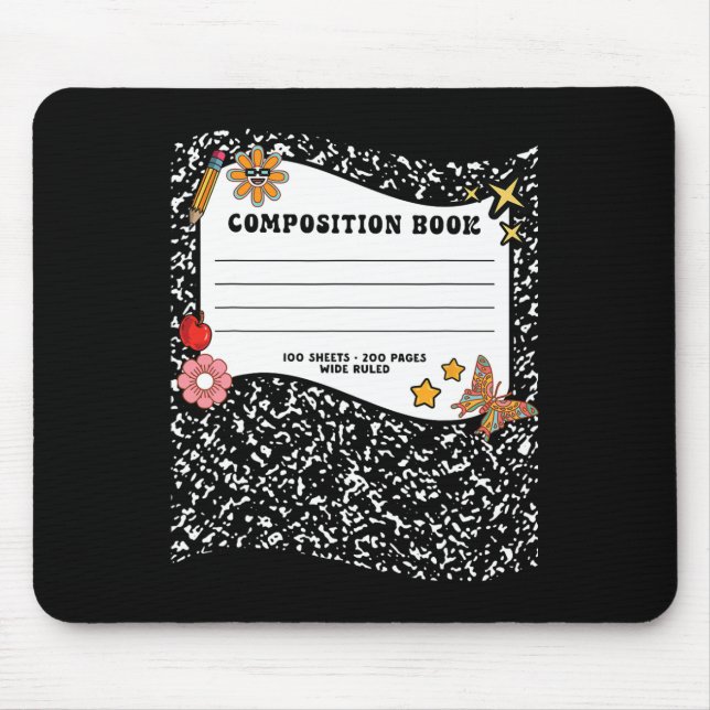 Halloween Composition Book Notebook Funny Teacher  Mouse Pad (Front)