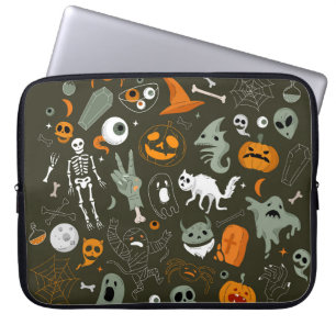 Halloween concept illustration with Sign and symbo Laptop Sleeve