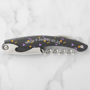 Halloween Confetti Sprinkles Couples Custom Name Corkscrew