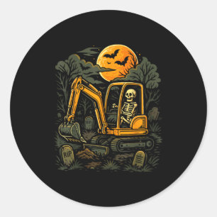 Halloween construction worker costume boys ghost classic round sticker