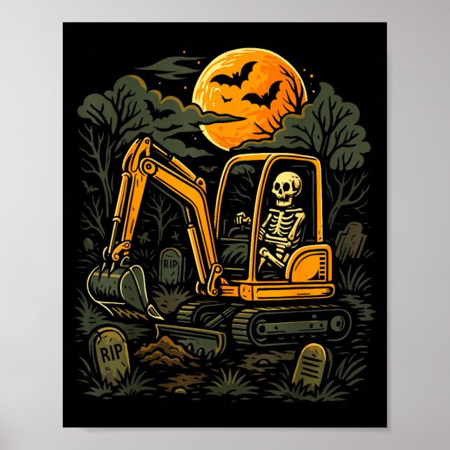 Halloween construction worker costume boys ghost poster (Front)