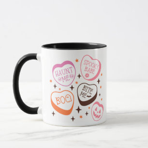 Halloween Conversation Hearts Cute White Halloween Mug