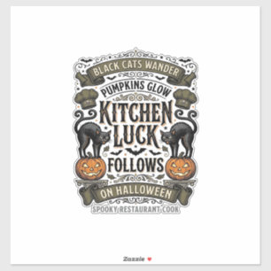 Halloween Cook Shirt Vintage Black Cat Pumpkin Kit