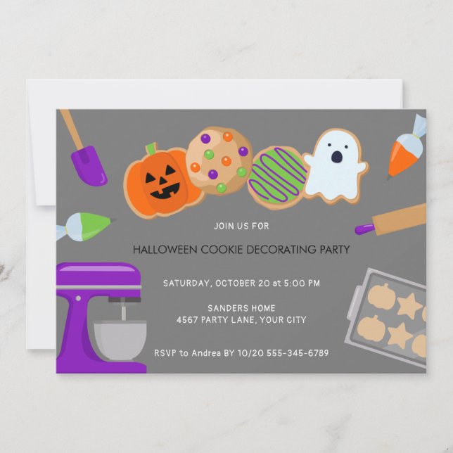 HALLOWEEN COOKIE DECORATING PARTY INVITATION (Front)