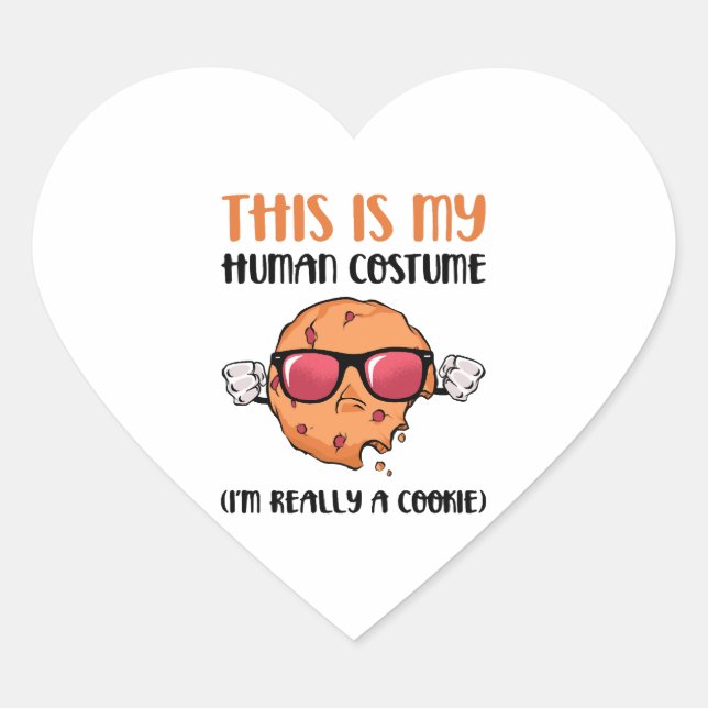 Halloween Cookie Heart Sticker (Front)
