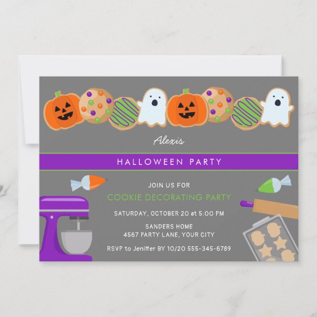 HALLOWEEN COOKIE PARTY INVITATION (Front)