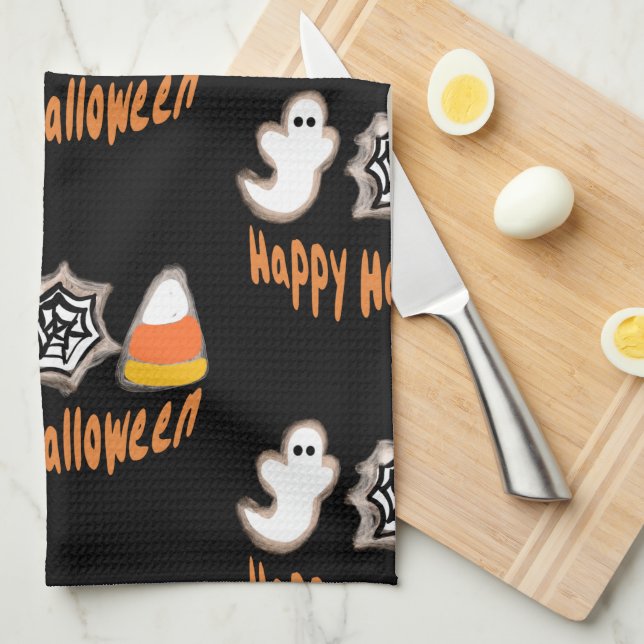 Halloween Cookies Baker Baking  Candy   Tea Towel (Quarter Fold)