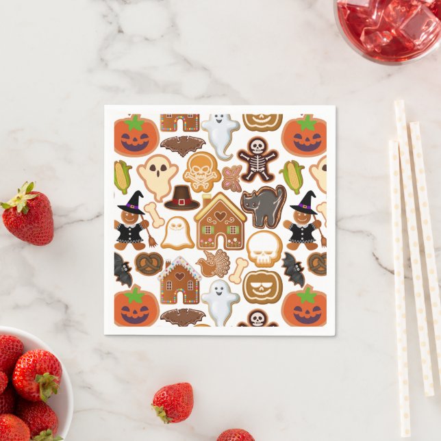 Halloween Cookies Pattern Collection Napkin (Insitu)