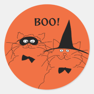 Halloween Cool Cats! Classic Round Sticker