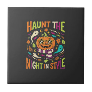 Halloween Cool Jack Lantern Ceramic Tile