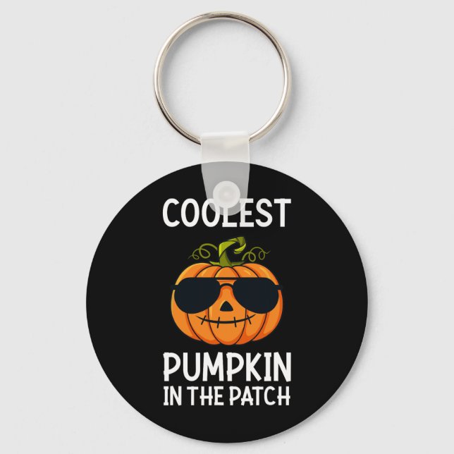 Halloween Coolest Pumpkin In The Patch Boys Girls  Key Ring (Front)