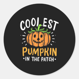 Halloween Coolest Pumpkin In The Patch Classic Round Sticker