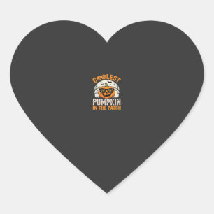 Halloween Coolest Pumpkin in the Patch Design Heart Sticker