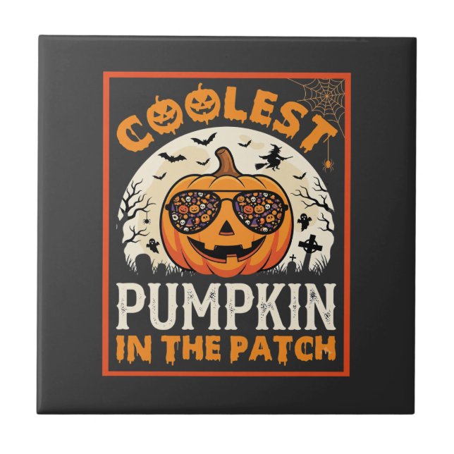Halloween Coolest Pumpkin in the Patch Sunglasses  Ceramic Tile (Front)