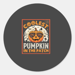 Halloween Coolest Pumpkin in the Patch Sunglasses  Classic Round Sticker