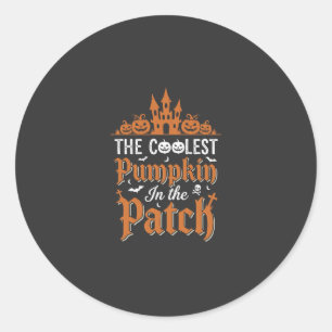 Halloween Coolest Pumpkin in the Patch Vintage Des Classic Round Sticker