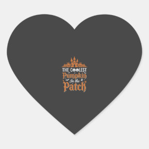 Halloween Coolest Pumpkin in the Patch Vintage Des Heart Sticker