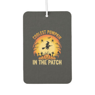 Halloween Coolest Pumpkin in the Patch Witch Desig Car Air Freshener