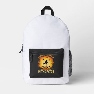Halloween Coolest Pumpkin in the Patch Witch Desig Printed Backpack