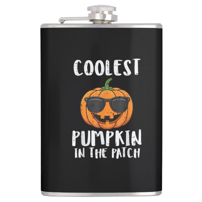 Halloween Coolest Pumpkin Patch Costume Men Boys K Hip Flask (Front)