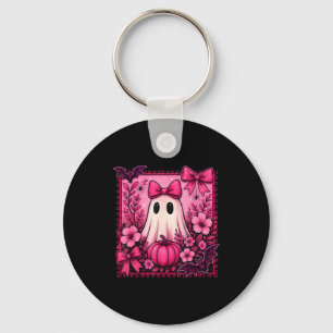 Halloween Coquette Bow Cute Ghost Floral Girl Wome Key Ring
