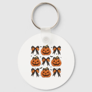 Halloween Coquette Bow Pumpkin Spooky Women Girl C Key Ring