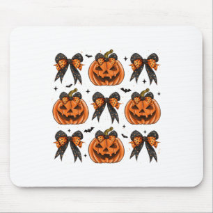 Halloween Coquette Bow Pumpkin Spooky Women Girl C Mouse Pad