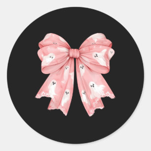 Halloween Coquette Ghost Bow Cute Girly Soft Girl  Classic Round Sticker