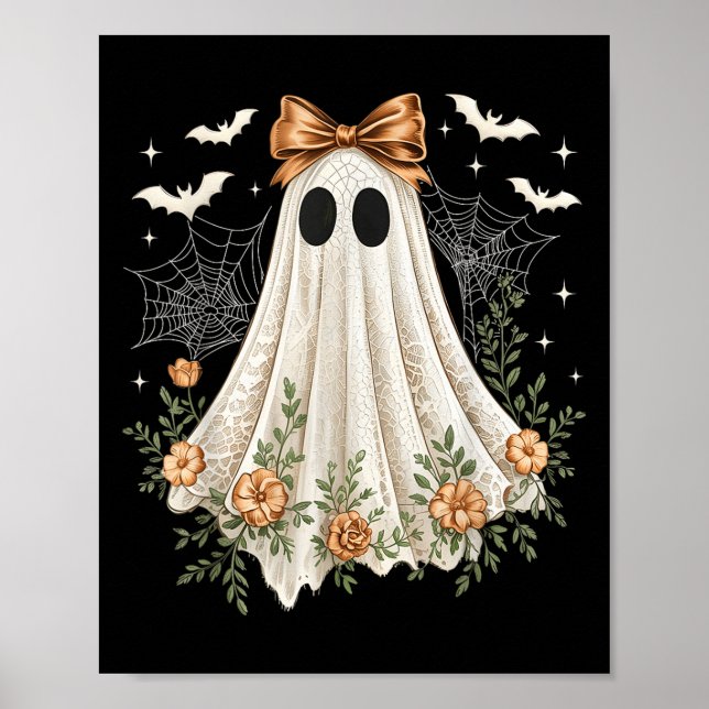 Halloween Coquette Lace Ghost Boo Boojee Soky Seas Poster (Front)